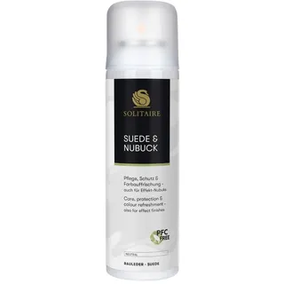 Solitaire Velours Nubukpflege Spray 200 ml Farbauffrischung und Imprägnierung für alle Rauleder (Velours-, Nubuk- und Wildleder) sowie Textilien Farbe neutral - 200 ml (1er Pack)