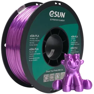 eSUN Seide PLA Filament 1.75mm, Seidig Glänzendes 3D Drucker Filament PLA, Maßgenauigkeit +/- 0.05mm, 1kg Spule (2.2 LBS) 3D Druck Filament für 3D Drucker, Seide Lila