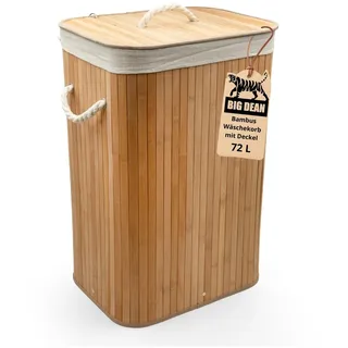 BigDean Wäschekorb 72 l Braun