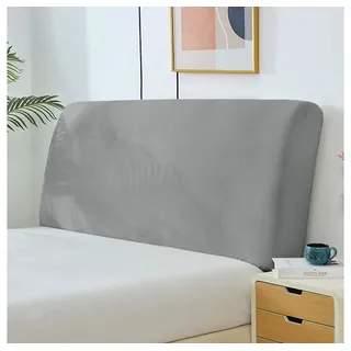 TUWENA Betthusse Bett Kopfteil Bezug, Weicher elastischer Samtstoff Staubdicht Bezug grau