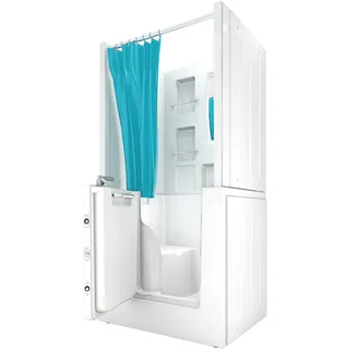 AcquaVapore Seniorendusche und Sitzwanne Kombination Wanne mit Tür S02D-TH-B-L 100x78x205cm