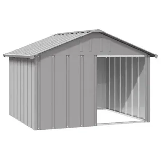 vidaXL Hundehütte Grau 116,5x103x81,5 cm Verzinkter Stahl