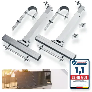 Balkonkraftwerk Montageset für Balkongeländer, Solarpanelbefestigung, stabil, einfache Installation, für 1 Modul