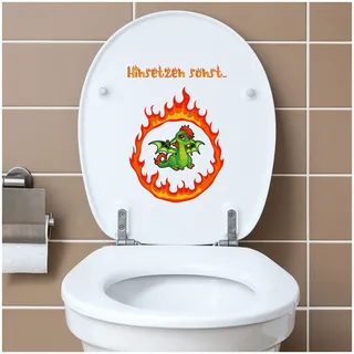 Deko Aufkleber WC Deckel Toilettendeckel Bad Badezimmer Klo Funsticker Toilettensitz Klodeckel lustiger Spruch selbstklebend (R173-05 Drache)