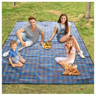 Picknickdecke Picknickdecke Schottenkaro, Wasserdicht, 150x150cm, Mit Tragegriff, LA CUTE, Wasserdicht, leicht zu reinigen, mit Tragegriff und Klettverschluss. blau