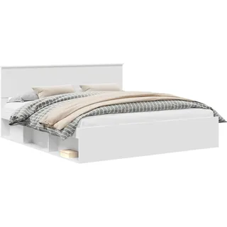 vidaXL Bettrahmen mit Kopfteil Weiß 180 x 200 cm Holzwerkstoff