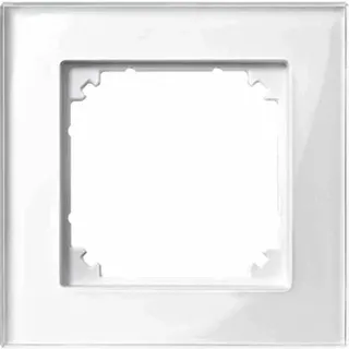 Merten 489119 M-PLAN-Echtglasrahmen, 1fach, Brillantweiß