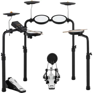 XDrum DD-250P E-Drum Kit - Elektronisches Schlagzeug mit Mesh Head- und Becken Pads, Kick-Pedal mit Pad, HiHat-Controller - Integrierter Bluetooth-Empfänger - Drumset inkl. Stimmschlüssel & Sticks