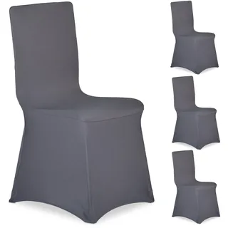Relaxdays Stuhlhussen 4er Set Anthrazit