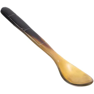 FUNNETOYU Horn Spoon Multifunktionale Kleine Servierlöffel Für Desserts Caviar Und Getränke Lange Natürliche Hornlöffel Mit Bambusgriff Für Küche Und Dinner