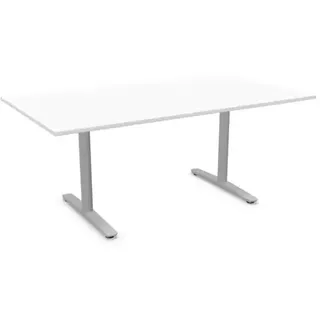 Konferenztisch Kinnarps Multicom plus Weiss | Holz Dekor | T-Fuss Stahl | Höhe 72,5 cm | Breite 180 cm | Tiefe 100 cm | Kinnarps