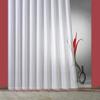 WECKBRODT Gardine »Fee« Faltenband, 1 Stk. tlg. Websablè, halbtransparent, Faltenband, Store, Beschwerungsband, 65916800-12 weiß