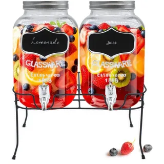 Spetebo Getränkespender - Lemonade / Water | 4 Liter - Silber