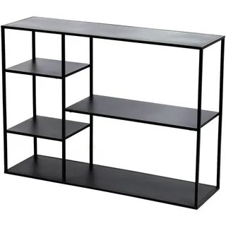 [en.casa] Standregal Isojoki 120x35x87,5 cm, Metall Schwarz matt
