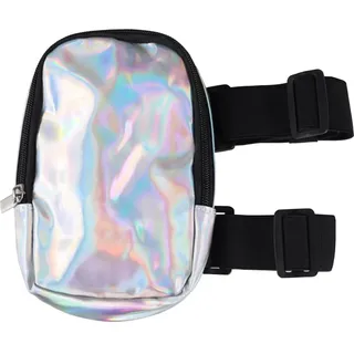 Holografische Oberschenkeltasche, wasserdichte Beintasche aus PU mit Oberschenkelgurt, Schillernde Handytasche für Outdoor Wandern, Radfahren, Joggen, Reisen