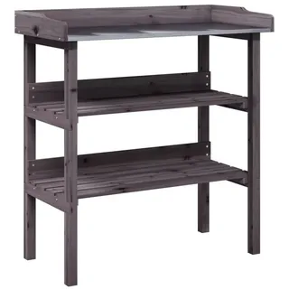 vidaXL Pflanztisch mit Ablagen Grau 78 x 38 x 82,5 cm