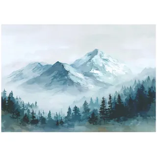 WallArena Fototapete Berge Wald Grün 200x140 cm