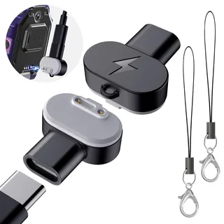 Ermorgen 2 Stücks USB C Ladeadapter Kompatibel für Imoo Z1/Z3/Z6, Magnetisches Ladegerät Ladekabel, Tragbar Ladegerät für imoo smartwatch Kinder - Schwarz/Grau
