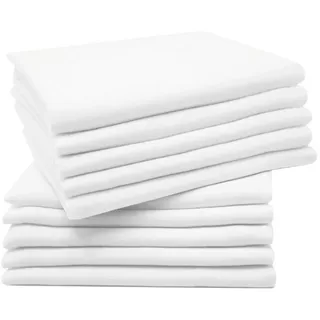 ZOLLNER 10er Set Musselin Spucktücher in 80x80 cm aus Baumwolle - hautfreundliche Mulltücher - besonders weich und extrem saugstark - waschbar bis 95°C - in weiß