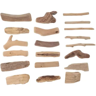 ORFOFE Treibholz für Bastelarbeiten 20 Stück Naturbelassen mit Glatter Oberfläche und Polierter Holzoberfläche als Deko Naturmaterialien für Wand Deko und Heimdekoration