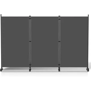 Vingo - swanew Paravent auf Rollen Outdoor Raumteiler Garten Spanische Wand Trennwand Raumtrenner 3 teilig Anthrazit 263x181 cm