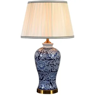 Keramische Tischlampe chinesischen Stil blau und weiß Tischlampe handbemalte Keramik Tischlampe Nachttischlampe für Wohnzimmer und Schlafzimmer