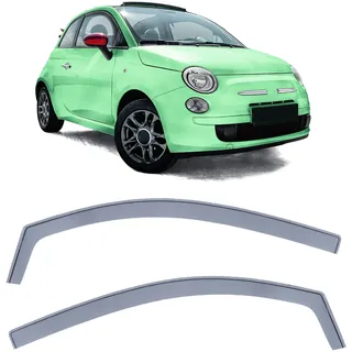 Windabweiser Regenabweiser Windschutz Schwarz Smoke für Fiat 500 500C 312 ab 07