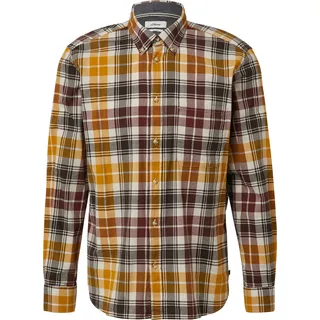 s.Oliver Regular Fit: Elastisches Button-Down-Hemd mit Karomuster - rot|mehrfarbig - 3XL