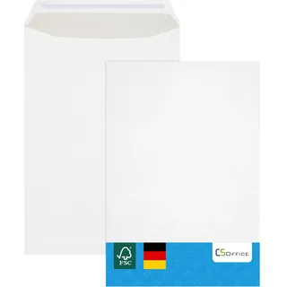 MADE IN GERMANY 10 Briefumschläge C4 haftklebend ohne Fenster CS Webkontor - Umschläge aus 100 g/m2 Kraftpapier - Umschlag in weiß für Briefe, Geschäftspost, tägliche Korrespondenz, Mailings usw.