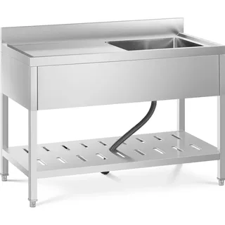 Royal Catering Spültisch - 1 Becken - Edelstahl - 120 x 60 cm