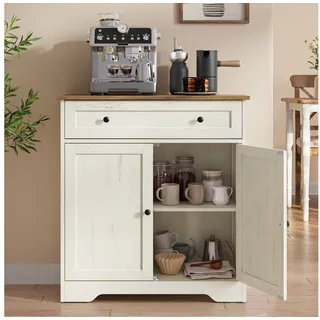 VASAGLE Küchenschrank im Landhausstil 72 x 40 x 80 Weiß