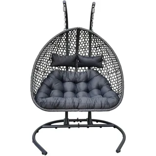 schütte home & living XXL-Hängesessel Polyrattan Doppelhängesessel - Grau