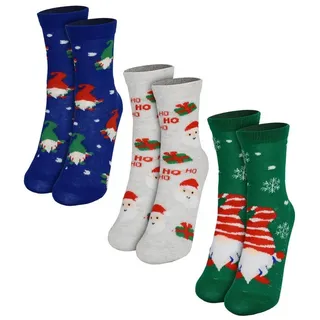 UNITED LABELS Wichtel Santa Weihnachtssocken Winter Sneaker in Mehrfarbig | Gr.: 31-34