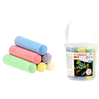 Toi-Toys TOI TOYS 61034A CHALK Strassenmalkreide 12 Stück im Eimer
