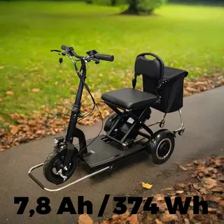 RollVita - Faltbares Elektromobil für Senioren schwarz mit 7,8 Ah