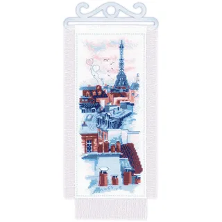 Auslaufmodell Riolis Kreuzstich Set "Pariser Dächer", Zählmuster, 15x31cm