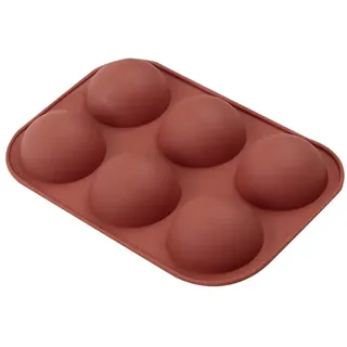 Yicare Extra große Silikonform mit 6 Mulden, halbe Kugeln, 2 Packungen Halbkugel-Silikon-Backformen für Schokolade, Kuchen, Gelee, Kuppel-Mousse