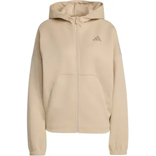adidas Future Icons Small Logo Full-Zip Damen Kapuzensweater, braun - L