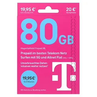 Telekom MagentaMobil Prepaid XL Simkarte mit 20 € Startguthaben