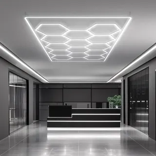 LED Hexagon Deckenleuchte 14-teilig - 600W, 6000K | Sechseckiges Waben Design mi...