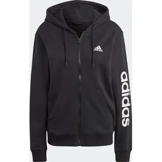 Adidas Essentials Linear French Terry Kapuzenjacke Black / White M