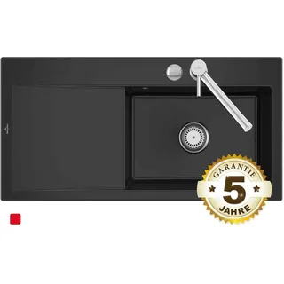 1000 × 510 × 220 mm, für Becken rechts, in Pure Black