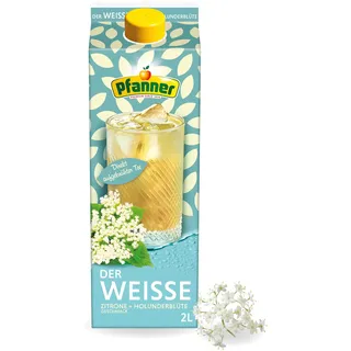 Pfanner Der Weiße Zitrone-Holunderblüte – Direkt aufgebrühter weißer Tee und mit Zitronensaft und Holunderblüten verfeinert (1 x 2 l)