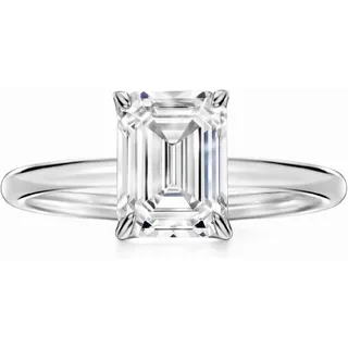 Jumpeak Verlobungsring 585 Gold, 2 Karat Diamant im Smaragdschliff aus Laborzucht, Ehering, Mit IGI-Zertifikat, Ehering für Hochzeiten, Jubiläen weiß 62mm