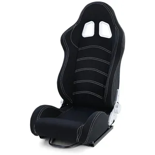 Tenzo-R Gaming Chair Sportsitz Halbschalensitz Stoff Schwarz Grau mit Konsole schwarz