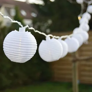 FHS International LED LAMPION PARTYLICHTERKETTE 5m WARMWEIßE LEDs 20er LAMPIONS