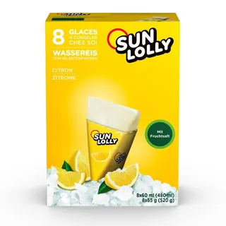 CO-RO A/S Sun Lolly Wassereis zum Selbsteinfrieren mit Zitronengeschmack 8er
