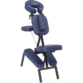 WellTouch VITAL Massagestuhl, klappbar, dunkelblau, Stuhl für Mobile Massage und Shiatsu, inklusive rollbarer Tragetasche