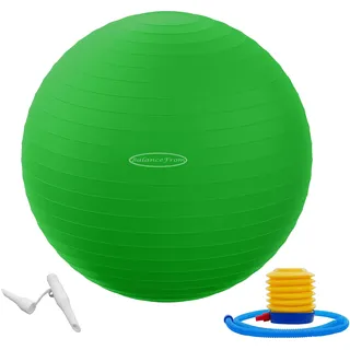 Signature Fitness BalanceFrom Anti-Platz- und Rutschfester Gymnastikball Yoga-Ball Fitnessball Geburtsball mit Schnellpumpe, 0,9 kg Kapazität (38-45 cm, S, Grün)