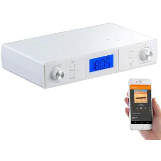 auvisio Küchenradio: Stereo-FM-Küchen-Unterbauradio mit Bluetooth, Timer, Wecker, LCD, PLL (Unterbau Küchenradio, Radio Küche, Badezimmer)